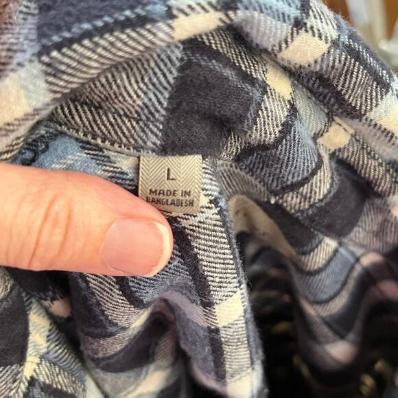 Jachs Men's Blue Plaid Flannel Long Sleeve Button Down Shirt Size L - Picture 7 of 9